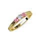 3 - Reveka Pink Tourmaline and Lab Grown Diamond Three Stone Engagement Ring 