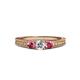 2 - Reveka Pink Tourmaline and Lab Grown Diamond Three Stone Engagement Ring 