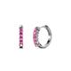 1 - Aricia Petite 0.30 ctw Pink Sapphire Women Hoop Earrings 
