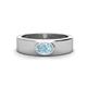 1 - Jason (6 x 4 mm) Oval Shape Aquamarine Wedding Ring 