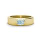 1 - Jason (6 x 4 mm) Oval Shape Aquamarine Wedding Ring 