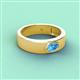 2 - Jason (6 x 4 mm) Oval Shape Blue Topaz Wedding Ring 