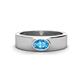 1 - Jason (6 x 4 mm) Oval Shape Blue Topaz Wedding Ring 