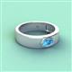 2 - Jason (6 x 4 mm) Oval Shape Blue Topaz Wedding Ring 
