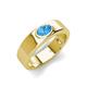 3 - Jason (6 x 4 mm) Oval Shape Blue Topaz Wedding Ring 