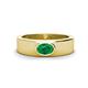 1 - Jason (6 x 4 mm) Oval Shape Emerald Wedding Ring 