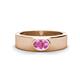 1 - Jason (6 x 4 mm) Oval Shape Pink Sapphire Wedding Ring 