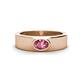 1 - Jason (6 x 4 mm) Oval Shape Pink Tourmaline Wedding Ring 