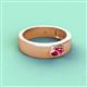 2 - Jason (6 x 4 mm) Oval Shape Pink Tourmaline Wedding Ring 