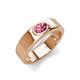 3 - Jason (6 x 4 mm) Oval Shape Pink Tourmaline Wedding Ring 