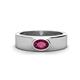 1 - Jason (6 x 4 mm) Oval Shape Rhodolite Garnet Wedding Ring 