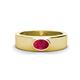 1 - Jason (6 x 4 mm) Oval Shape Ruby Wedding Ring 