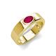 3 - Jason (6 x 4 mm) Oval Shape Ruby Wedding Ring 