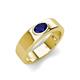 3 - Jason (6 x 4 mm) Oval Shape Blue Sapphire Wedding Ring 