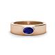 1 - Jason (6 x 4 mm) Oval Shape Blue Sapphire Wedding Ring 