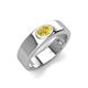 3 - Jason (6 x 4 mm) Oval Shape Yellow Sapphire Wedding Ring 