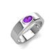 3 - Jason (6 x 4 mm) Oval Shape Amethyst Wedding Ring 