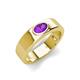 3 - Jason (6 x 4 mm) Oval Shape Amethyst Wedding Ring 