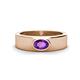 1 - Jason (6 x 4 mm) Oval Shape Amethyst Wedding Ring 
