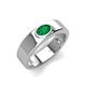 3 - Jason (6 x 4 mm) Oval Shape Emerald Wedding Ring 