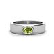 1 - Jason (6 x 4 mm) Oval Shape Peridot Wedding Ring 