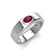3 - Jason (6 x 4 mm) Oval Shape Rhodolite Garnet Wedding Ring 