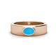 1 - Jason (6 x 4 mm) Oval Shape Turquoise Wedding Ring 