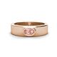 1 - Jason (6 x 4 mm) Oval Shape Morganite Wedding Ring 