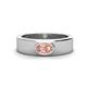 1 - Jason (6 x 4 mm) Oval Shape Morganite Wedding Ring 