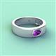 2 - Jason (6 x 4 mm) Oval Shape Amethyst Wedding Ring 