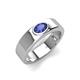 3 - Jason (6 x 4 mm) Oval Shape Iolite Wedding Ring 