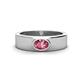 1 - Jason (6 x 4 mm) Oval Shape Pink Tourmaline Wedding Ring 