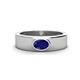 1 - Jason (6 x 4 mm) Oval Shape Blue Sapphire Wedding Ring 