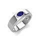 3 - Jason (6 x 4 mm) Oval Shape Blue Sapphire Wedding Ring 