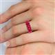 6 - Victoria 6x4 mm Emerald Cut Ruby Eternity Band 