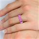6 - Victoria 6x4 mm Emerald Cut Pink Sapphire Eternity Band 