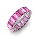 4 - Victoria 6x4 mm Emerald Cut Pink Sapphire Eternity Band 