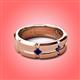 3 - Adam 7.50 mm Kite Set Evenly Spaced Princess Cut Blue Sapphire Mens Wedding band 