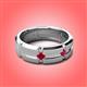 3 - Adam 7.50 mm Kite Set Evenly Spaced Princess Cut Ruby Mens Wedding band 