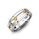 4 - Adam 7.50 mm Kite Set Evenly Spaced Princess Cut Citrine Mens Wedding band 