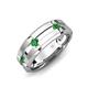 4 - Adam 7.50 mm Kite Set Evenly Spaced Princess Cut Green Garnet Mens Wedding band 