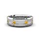 1 - Adam 7.50 mm Kite Set Evenly Spaced Princess Cut Citrine Mens Wedding band 