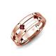 4 - Adam 7.50 mm Kite Set Evenly Spaced Princess Cut Red Garnet Mens Wedding band 