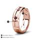 5 - Adam 7.50 mm Kite Set Evenly Spaced Princess Cut Rhodolite Garnet Mens Wedding band 
