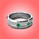 3 - Adam 7.50 mm Kite Set Evenly Spaced Princess Cut Emerald Mens Wedding band 