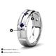 5 - Adam 7.50 mm Kite Set Evenly Spaced Princess Cut Blue Sapphire Mens Wedding band 