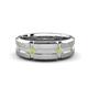 1 - Adam 7.50 mm Kite Set Evenly Spaced Princess Cut Peridot Mens Wedding band 