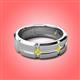 3 - Adam 7.50 mm Kite Set Evenly Spaced Princess Cut Yellow Diamond Mens Wedding band 