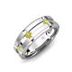 4 - Adam 7.50 mm Kite Set Evenly Spaced Princess Cut Yellow Diamond Mens Wedding band 