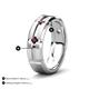 5 - Adam 7.50 mm Kite Set Evenly Spaced Princess Cut Rhodolite Garnet Mens Wedding band 